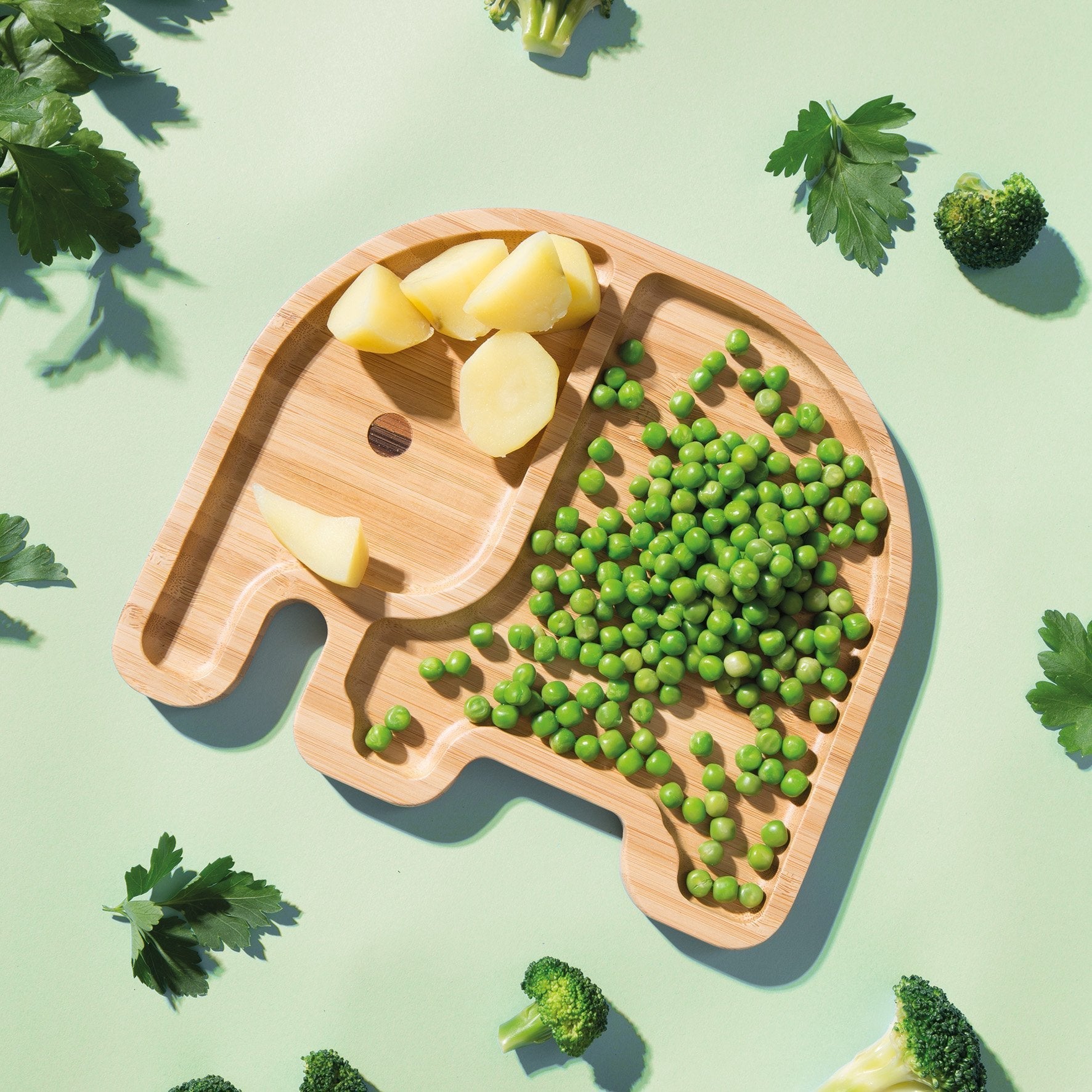 Bamboo Snack Plate Elephant Shape
