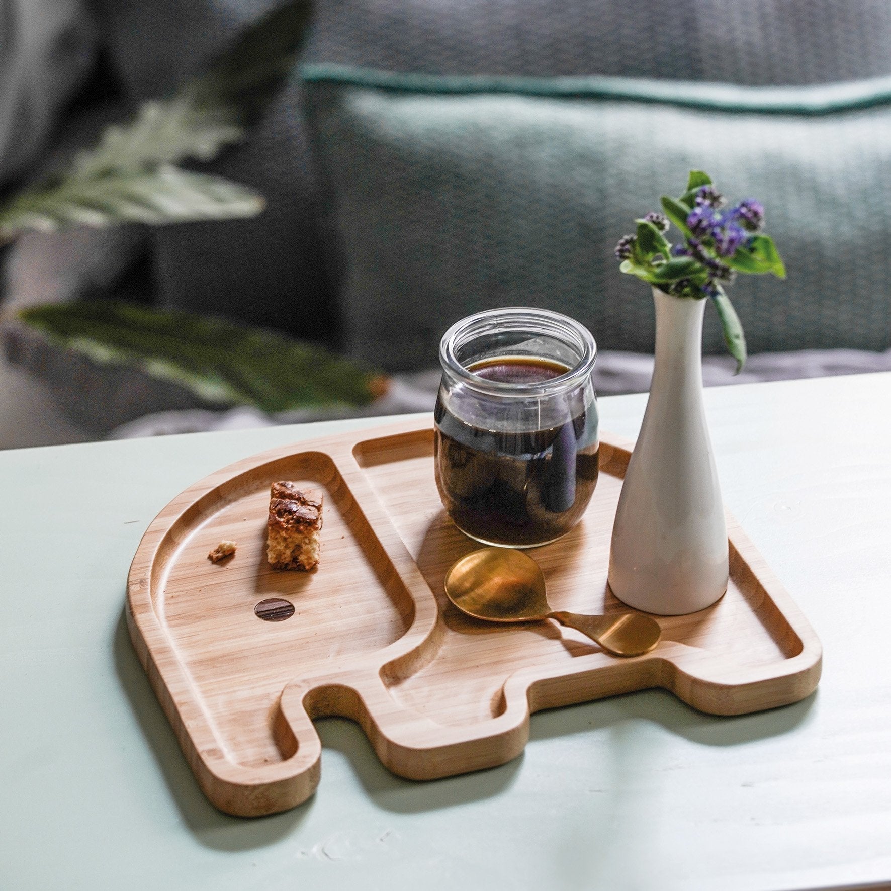Bamboo Snack Plate Elephant Shape