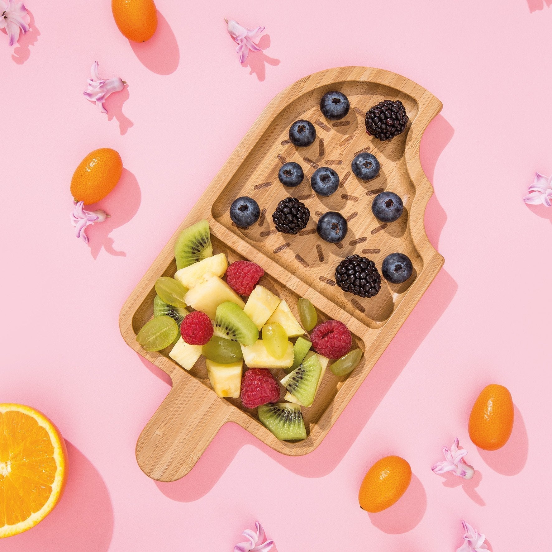Bamboo Snack Plate Ice Cream Shape