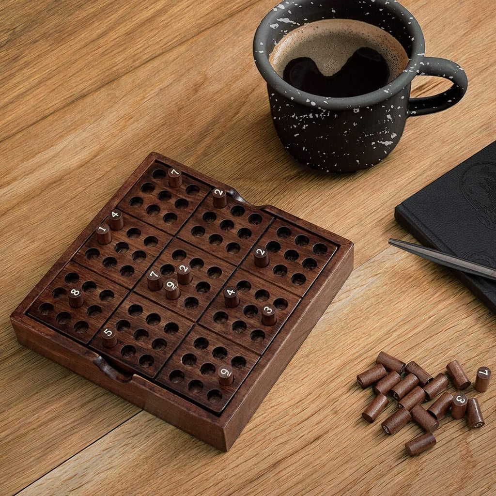Wooden Number Puzzle Board Game - 81 Pegs