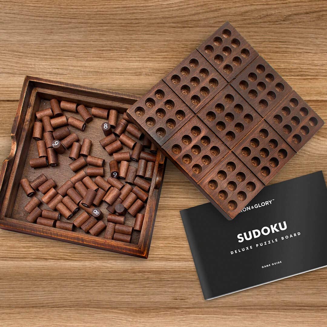 Wooden Number Puzzle Board Game - 81 Pegs
