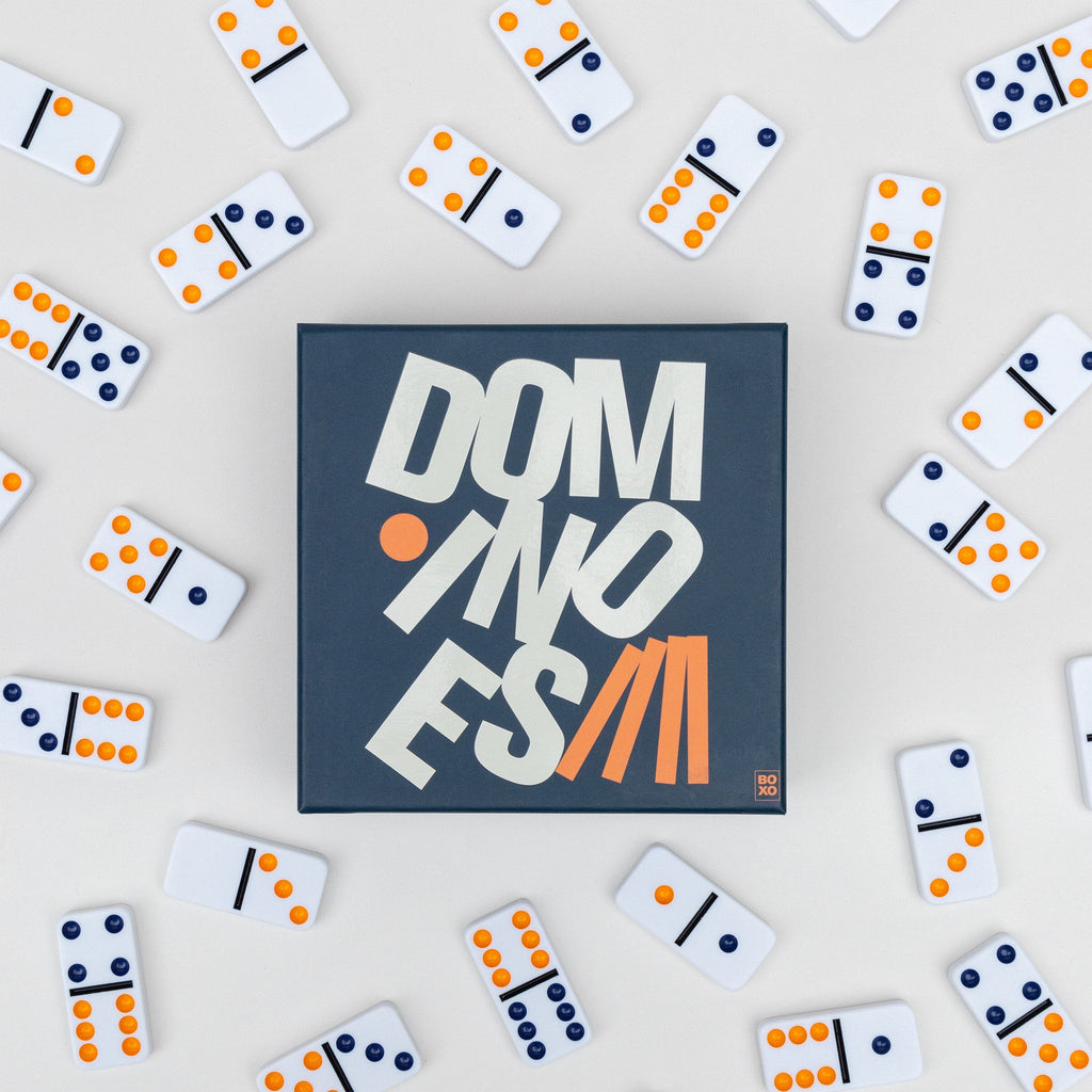 Dominoes Set - 28 Colourful Tiles Premium Packaging