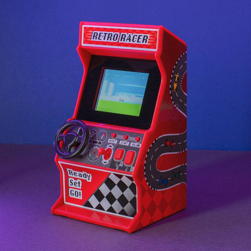 Mini Retro Racing Arcade Game with Steering Wheel