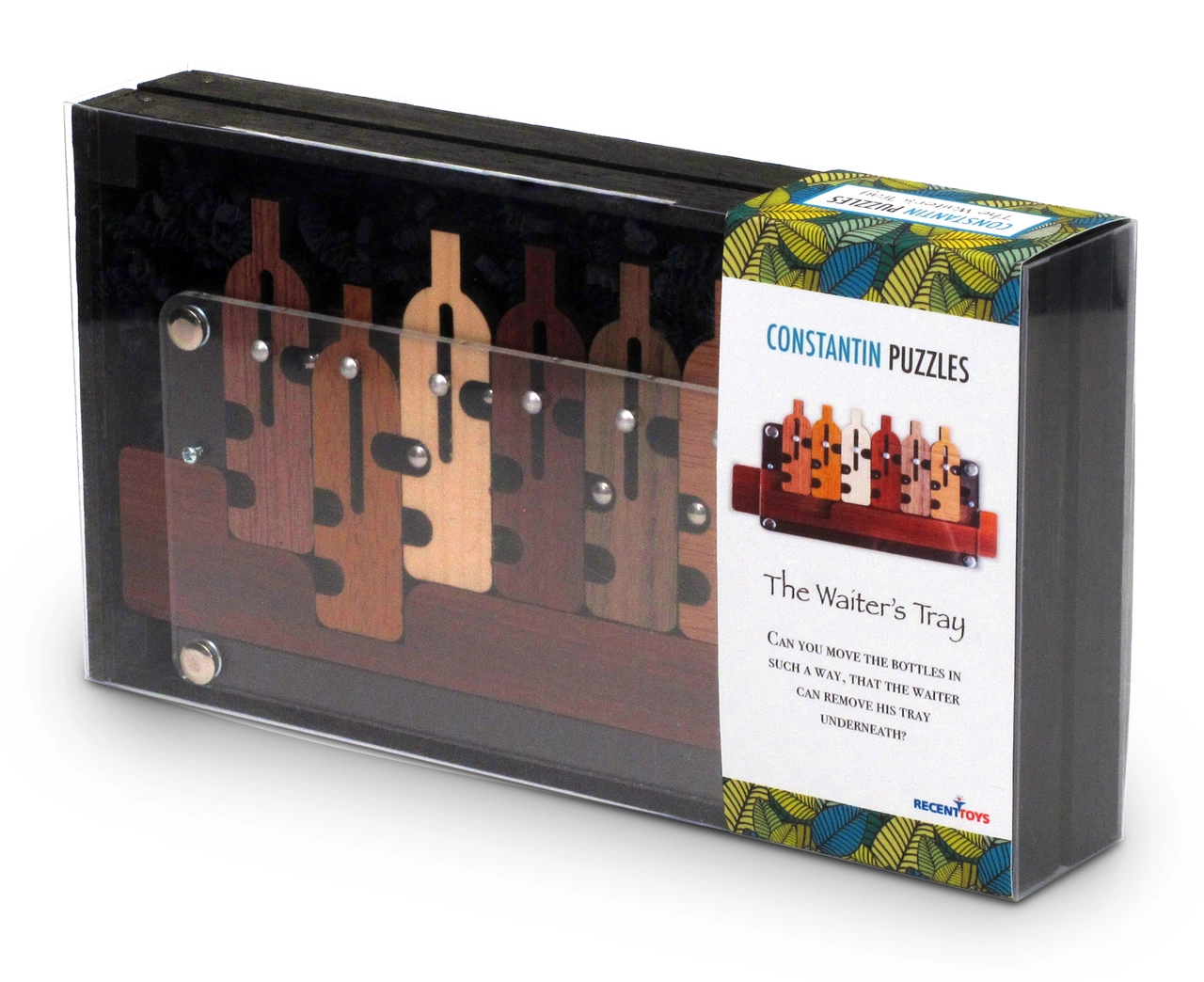 Waiter's Tray Logic Puzzle - Wood and Metal